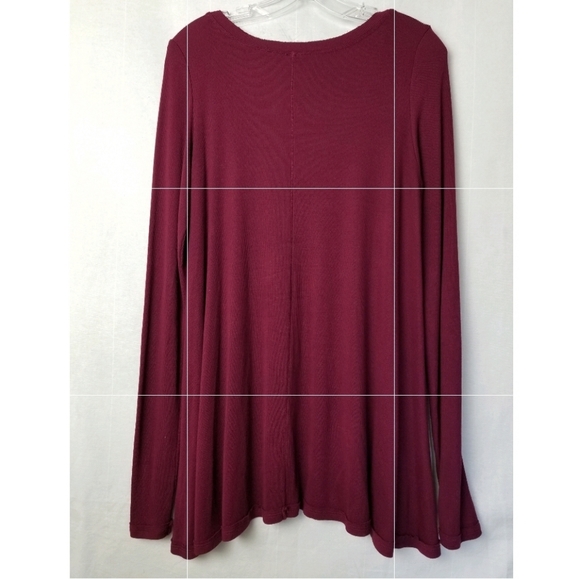 Free People Burgundy January Scoop Neck Jersey Swing Tunic Top Small - Picture 2 of 13